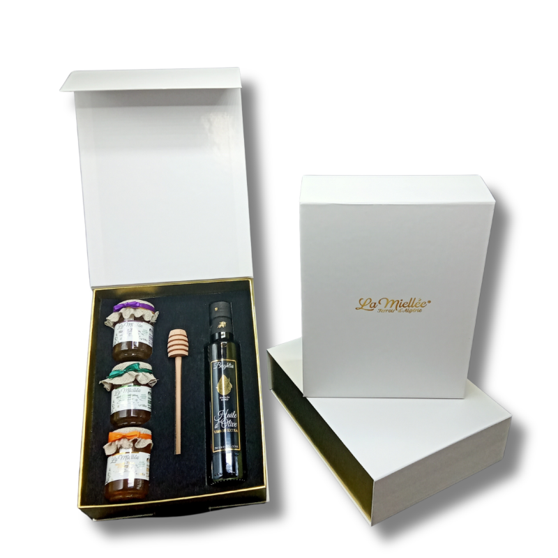 COFFRET CADEAU MIEL ET HUILE D'OLIVE