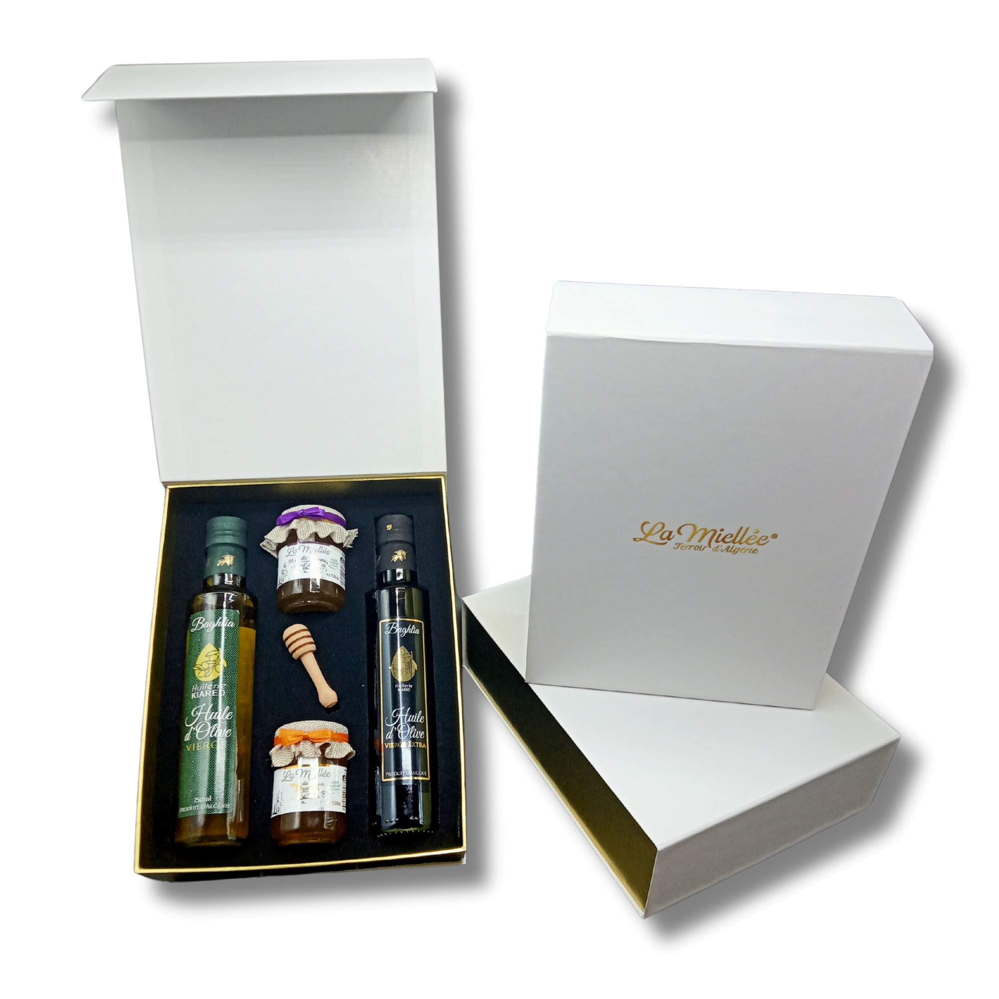 COFFRET CADEAU MIEL ET HUILE D'OLIVE COFFRET CADEAU MIEL ET HUILE D'OLIVE