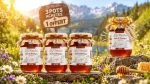 Quatre pots de 1 kg de miel de montagne La Miellée, dont un offert